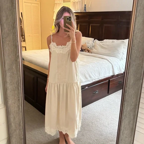 Ivory Lace Camisole Dress - Picture 5 of 16